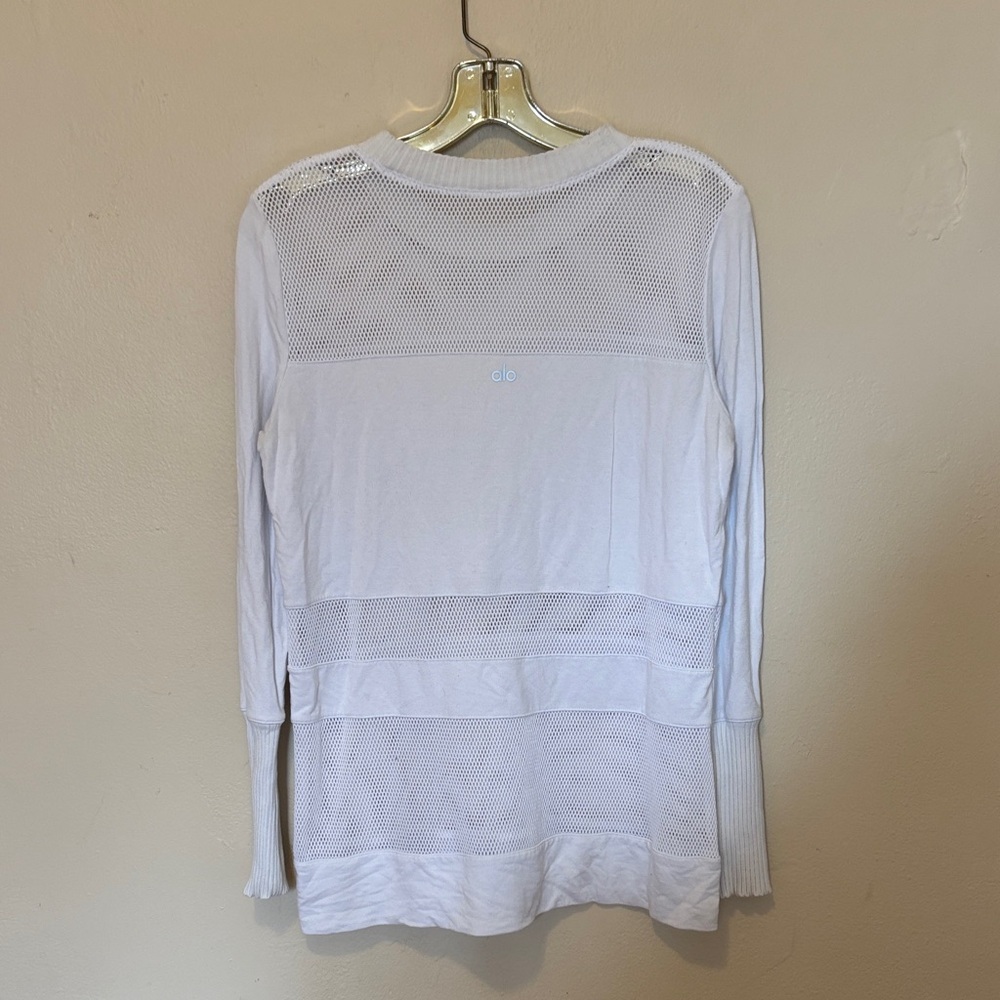 ALO Yoga White Long Sleeve Mesh Top - Picture 2 of 6